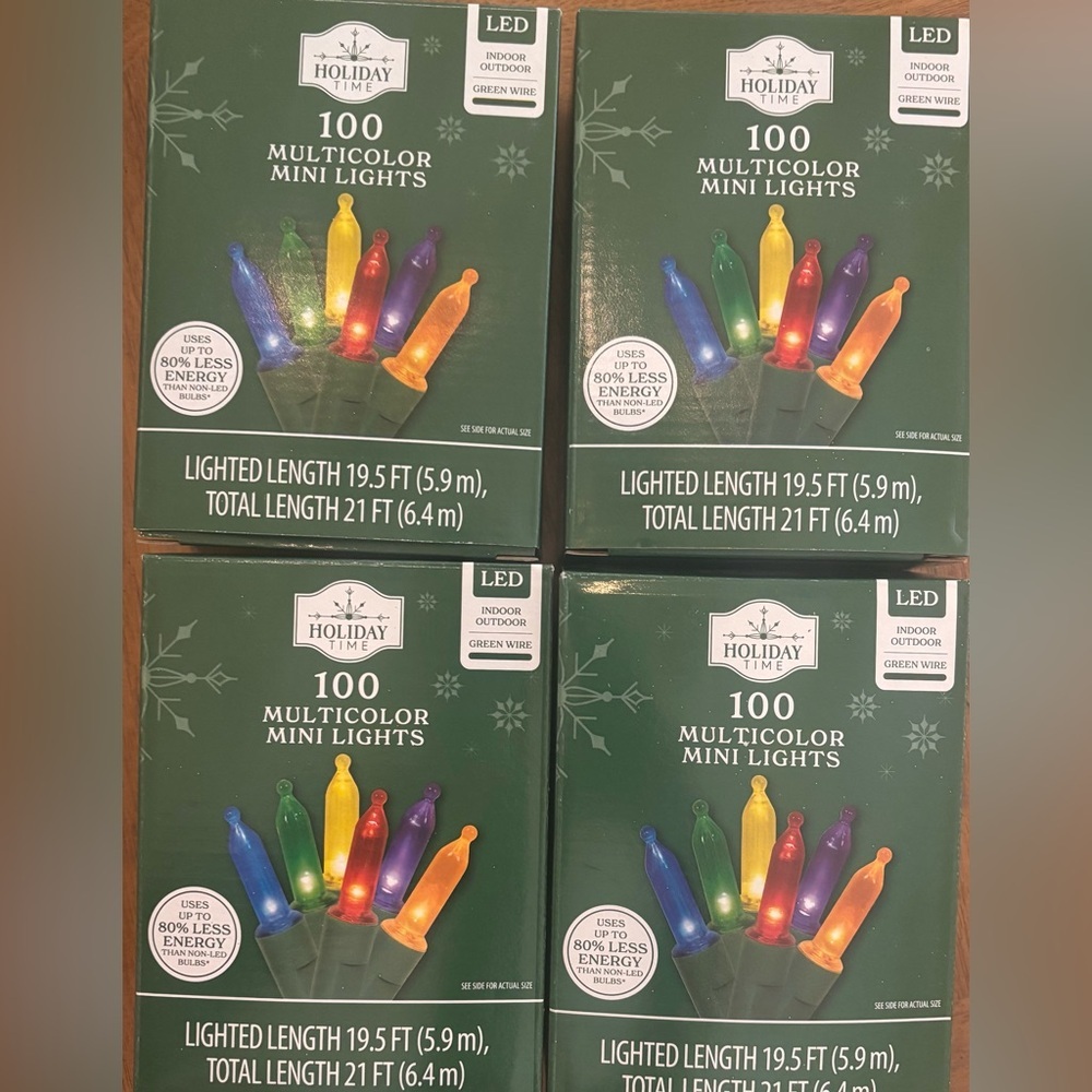 Indoor/Outdoor 100 Count LED Mini Christmas String Light Multicolor NEW 4 boxes - Picture 7 of 8